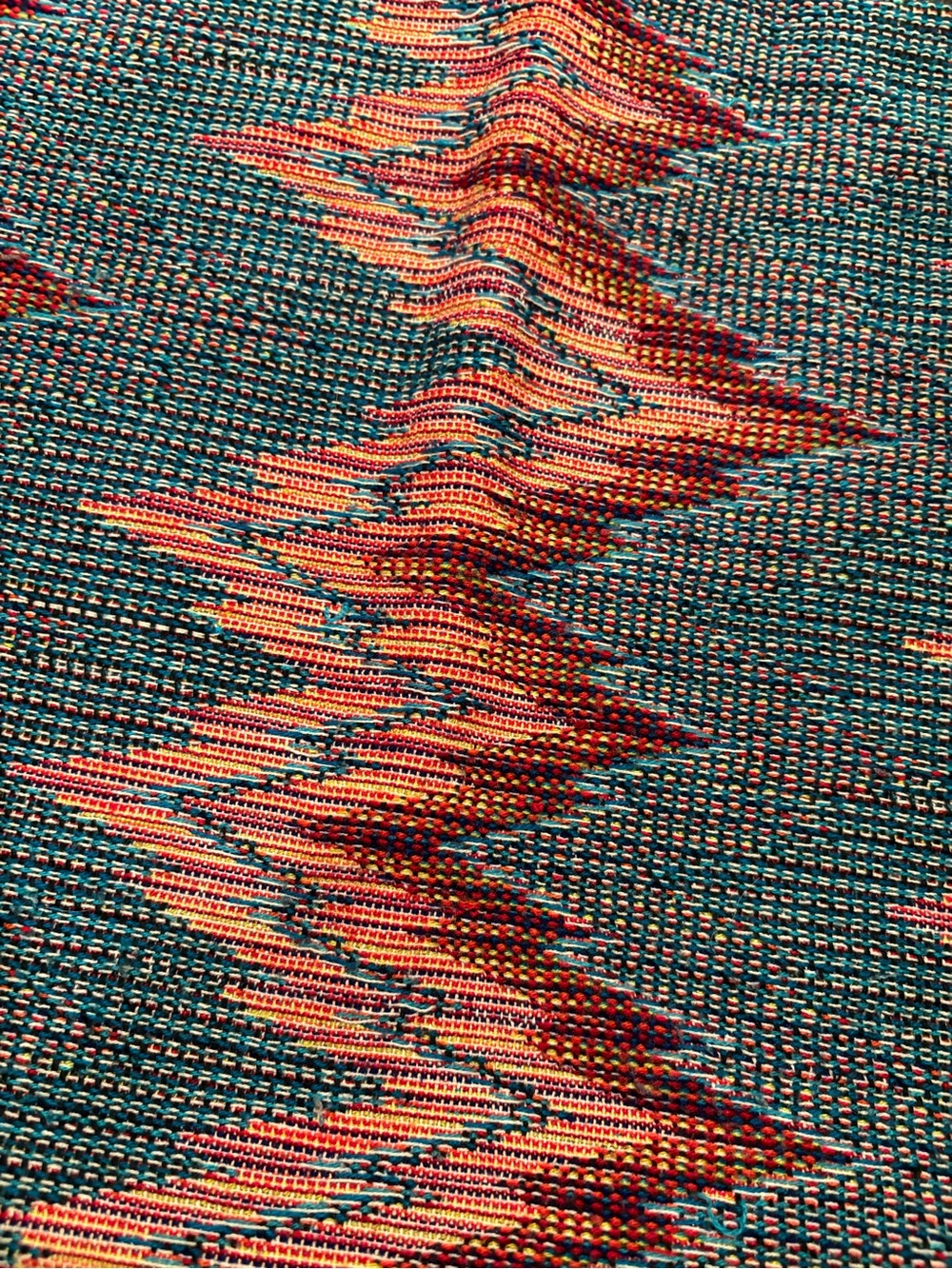 CB2 Multi Colored Senica Woven Lumbar Pillow Cover - Boho Textured Accent - Picture 4 of 5
